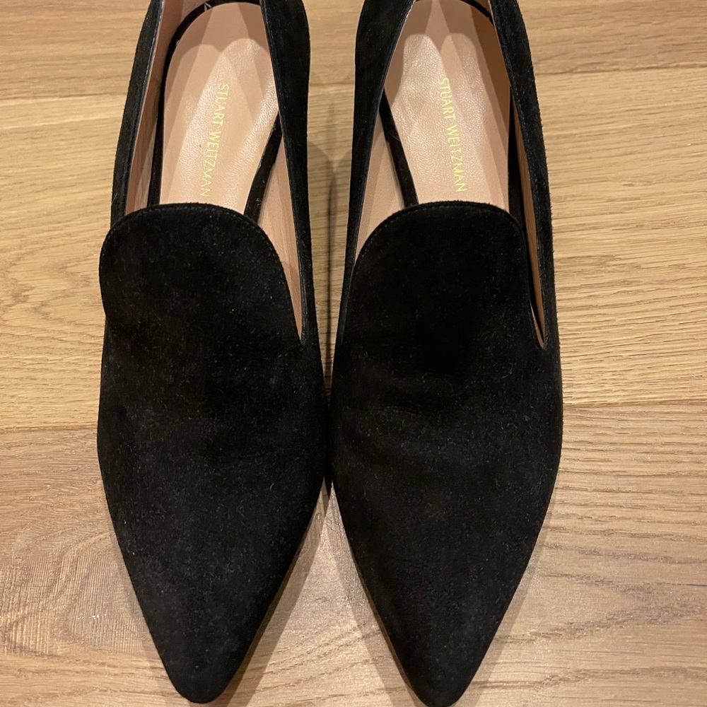 Stuart Weitzman suede block heel